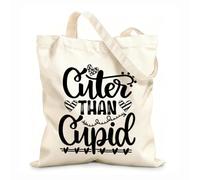 AILOONG Sacs en toile imprimés numériquement Plus mignon que Cupidon, Saint-Valentin, amour, sois à moi tissu épais de 12 oz Utilise comme trousse de maquillage 31x36cm Moyen