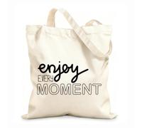 AILOONG Sacs en toile imprimés numériquement savourez chaque instant tissu épais de 12 oz Utilise comme trousse de maquillage 25x30cm Petit