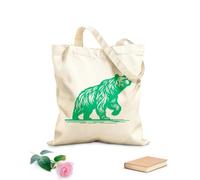 AILOONG Sacs en toile imprimés numériquement Silhouette détaillée d'un ours sauvage aux traits nets tissu épais de 340g/m² Utilise comme trousse de maquillage