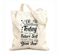 AILOONG Sacs en toile imprimés numériquement tissu épais de 12 oz Faites aujourd'hui quelque chose dont votre futur vous remerciera. Utilise comme trousse de maquillage 25x30cm Petit