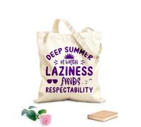 AILOONG Sacs en toile imprimés numériquement tissu épais de 340g/m² L'été, la paresse trouve sa place en été. Utilise comme trousse de maquillage