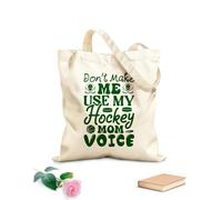 AILOONG Sacs en toile imprimés numériquement tissu épais de 340g/m² Ne me forcez pas à utiliser ma voix de maman hockeyeuse Utilise comme trousse de maquillage