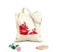 AILOONG Sacs femme en calicot Bateau pirate dans l'océan. Utilisation d'un bateau pirate sur une île. tissu épais de 340g/m² Pliable