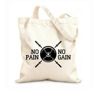 AILOONG Sacs femme en calicot Centre de remise en forme : On n'a rien sans rien. tissu épais de 12 oz Pliable 31x36cm Moyen