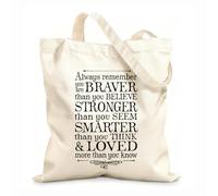 AILOONG Sacs femme en calicot Chambre d'enfants N'oubliez jamais que vous êtes plus courageux tissu épais de 12 oz Pliable 31x36cm Moyen