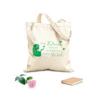 AILOONG Sacs femme en calicot Chaque rêve se réalise commence par un simple souhait. Citation Logo de rêve tissu épais de 340g/m² Pliable