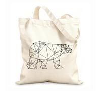 AILOONG Sacs femme en calicot Géométrie animale du polygone de l'ours tissu épais de 12 oz Pliable 25x30cm Petit