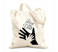 AILOONG Sacs femme en calicot J'aime mon papa tissu épais de 12 oz Pliable 25x30cm Petit