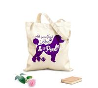 AILOONG Sacs femme en toile de coton Citation d'une maman d'animal de compagnie : « Tout ce dont vous avez besoin, c'est d'amour et d'un can tissu épais de 340g/m² Matière douce pour la peau