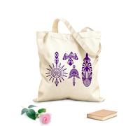 AILOONG Sacs femme en toile de coton Ensemble de tatouages représentant un symbole dessiné à la main avec une plume d'aigle, une flèche et un soleil tissu épais de 340g/m² Matière douce pour la peau