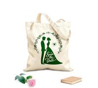 AILOONG Sacs femme en toile de coton Faites-nous signe pour la date en présentant des silhouettes de couples aux motifs élégants. tissu épais de 340g/m² Matière douce pour la peau