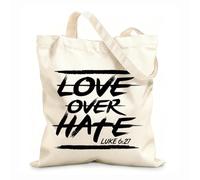 AILOONG Sacs femme en toile de coton l'amour plutôt que la haine tissu épais de 12 oz Matière douce pour la peau 35x40cm Grand