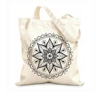 AILOONG Sacs femme en toile de coton Mandala ornementale à motif floral en arabesque, style islamique oriental tissu épais de 12 oz Matière douce pour la peau 31x36cm Moyen