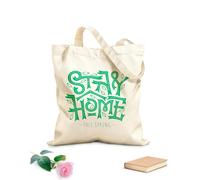 AILOONG Sacs femme en toile de coton Restez chez vous ce printemps tissu épais de 340g/m² Matière douce pour la peau