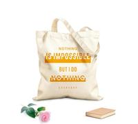 AILOONG Sacs femme en toile de coton slogan de mode graphique « rien n'est impossible » tissu épais de 340g/m² Matière douce pour la peau