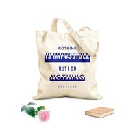 AILOONG Sacs femme en toile de coton slogan de mode graphique « rien n'est impossible » tissu épais de 340g/m² Matière douce pour la peau