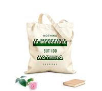 AILOONG Sacs femme en toile de coton slogan de mode graphique « rien n'est impossible » tissu épais de 340g/m² Matière douce pour la peau