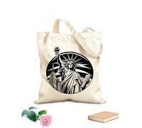 AILOONG Sacs femme en toile de coton tissu épais de 12 oz statue de la liberté Matière douce pour la peau 31x36cm Moyen