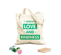 AILOONG Sacs femme en toile de coton tissu épais de 340g/m² Répandre l'amour et la bienveillance : typographie moderne, motivante et inspirante Matière douce pour la peau