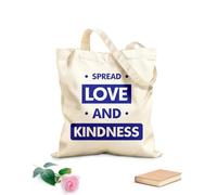 AILOONG Sacs femme en toile de coton tissu épais de 340g/m² Répandre l'amour et la bienveillance : typographie moderne, motivante et inspirante Matière douce pour la peau