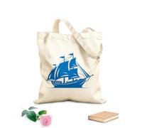 AILOONG Sacs femme en toile de coton voyage mythique emblème de navire antique conception de navire marin du vieux monde tissu épais de 340g/m² Matière douce pour la peau