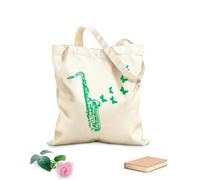 AILOONG Saxophone Jazz Magasin d'instruments de musique Papillons Sac de courses en toile de coton tissu épais de 340g/m² Utilise comme sac cadeau