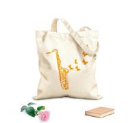 AILOONG Saxophone Jazz Magasin d'instruments de musique Papillons Sac de courses en toile de coton tissu épais de 340g/m² Utilise comme sac cadeau
