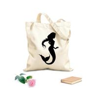 AILOONG Sirène Romantique Amour Fille Maison Sac de courses en toile de coton tissu épais de 12 oz Utilise comme sac cadeau 31x36cm Moyen