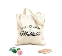 AILOONG Studio de yoga Keep Calm Citations de méditation Cabane en toile tissu épais de 12 oz Remplace le cartable 31x36cm Moyen
