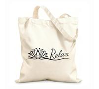 AILOONG Studio de yoga Relax Respiration Fleur de Lotus Méditation bouddhiste Cabane en toile écrue tissu épais de 12 oz Utilise comme sac à outils 35x40cm Grand