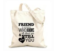 AILOONG Ton amie, c'est Sameane, qui te connaît par cœur et qui t'aime toujours. Sac en toile à fond renforcé tissu épais de 12 oz Utilise comme sac cadeau 25x30cm Petit