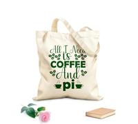 AILOONG Tout ce dont j'ai besoin, c'est de café et de pi. Design pour la journée de pi. Design pour la journée de pi. Ne soyez pas irrationnel. Sac cadeau pour bouteille de vin en toile 340g/m²