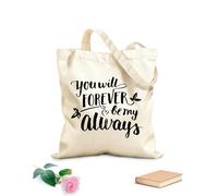 AILOONG tu seras toujours mon éternel pinceau calligraphie Sac en toile à fond renforcé tissu épais de 12 oz Utilise comme sac cadeau 35x40cm Grand