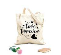 AILOONG Typographie de l'amour pour la Saint-Valentin Sac en toile à fond renforcé tissu épais de 12 oz Utilise comme sac cadeau 31x36cm Moyen