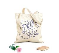 AILOONG un cheval ailé mythique planant à travers les nuages, les ailes déployées, entouré par Sac cadeau pour bouteille de vin en toile tissu épais de 340g/m² S'accorde avec les vêtements
