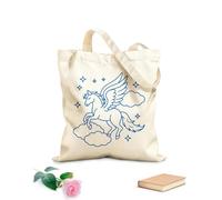 AILOONG un cheval ailé mythique planant à travers les nuages, les ailes déployées, entouré par Sac cadeau pour bouteille de vin en toile tissu épais de 340g/m² S'accorde avec les vêtements
