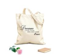 AILOONG Un rêve qui devient réalité : des mots de motivation Cabane en toile écrue tissu épais de 12 oz Utilise comme sac à outils 25x30cm Petit