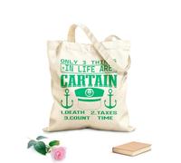 AILOONG une image avec une citation du film Captain et les mots « la vie est certaine » Sac cadeau pour bouteille de vin en toile tissu épais de 340g/m² S'accorde avec les vêtements