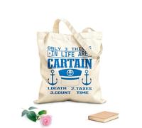 AILOONG une image avec une citation du film Captain et les mots « la vie est certaine » Sac cadeau pour bouteille de vin en toile tissu épais de 340g/m² S'accorde avec les vêtements