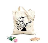 AILOONG Vieil homme, guitariste, instrument de musique Sac de courses en toile de coton tissu épais de 12 oz Utilise comme sac cadeau 31x36cm Moyen