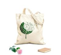 AILOONG Vol d'oiseaux, forêt, arbre, style gothique, hirondelles Sac de courses en toile de coton tissu épais de 340g/m² Utilise comme sac cadeau