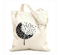 AILOONG Vol d'oiseaux, forêt, arbre, style gothique, hirondelles Sac de courses en toile de coton tissu épais de 12 oz Utilise comme sac cadeau 31x36cm Moyen