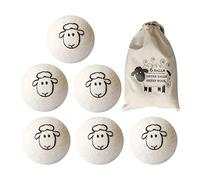 Ailopta séchage en Laine | 6 séchage réutilisables en Laine Naturelle Biologique - Accessoires blanchisserie Mignons pour Antistatique, réduit Les Plis vêtements, économise