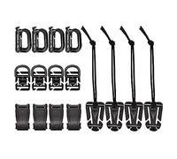 AILOVA 16Pcs Sangles de Fixation pour Sac à Dos Molle, Clips Porte-clés 360 Rotation D-Anneau Tactical Gear Clips Attachments Élastique Sangles de Fixation Accessoire pour Pochette Sac à Dos Molle