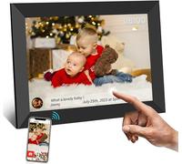 AILRINNI Cadre Photo Numérique WiFi - 10.1 Pouces IPS Écran Tactile Smart Cloud Connecté avec 32Go Espace, Partagez des Photos Via Frameo App