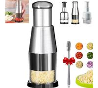 Ailsion Manual Pressed Chopper, Ailsion Pressed Garlic Chopper, Multifunctional Manual Food Presser, Manual Hand Chopper Onion Garlic Mincer Pressing (Electroplating, Ordinary)