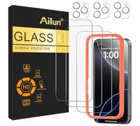 Ailun 3 Pack Screen Protector for iPhone 16 Pro Max [6.9 inch] + 3 Pack Camera Lens Protector with Installation Frame,Sensor Protection,Dynamic Island Compatible,Case Friendly Tempered Glass Film