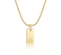 AILUOR Colliers de lettres initiales pour femmes, 14K Plaqué Or Lettre A-Z Pendentif Or Collier personnalisé prénom pendentif femme Collier bijoux femme cadeau personnalisé (Initiale A)