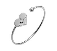 AILUOR Infirmière Bracelet, Heartbeat Argent EKG réglable en Or Ouvert Manchette Coeur Bracelet pour Argent
