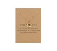 AILUOR Mode Or Soleil Collier Chaîne Clavicule Colliers simples pour femmes Soleil Papillon Libellule Colibri Feuille Pendentif Collier Avec Message Carte Amitié Dainty Collier pour femmes, Zinc, Zinc